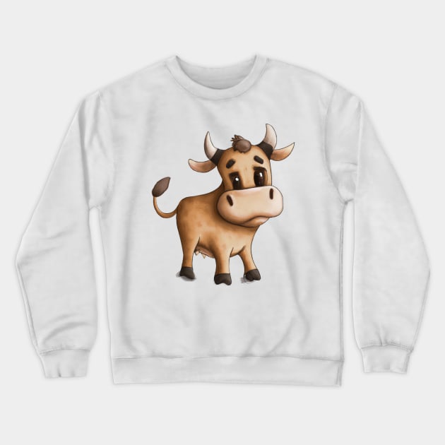 Cute Ox Drawing Crewneck Sweatshirt by Play Zoo